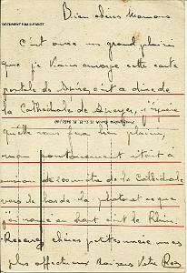 150  Verso carte  Le RHIN il l'a hachure pour qu'il se voit sur la carte149